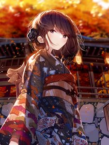 Preview wallpaper girl, kimono, japan, anime