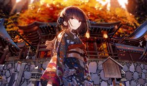 Preview wallpaper girl, kimono, japan, anime