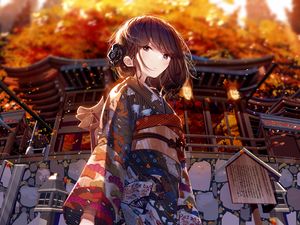 Preview wallpaper girl, kimono, japan, anime