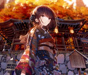 Preview wallpaper girl, kimono, japan, anime