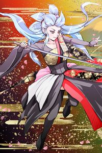 Preview wallpaper girl, kimono, katana, sword, anime, art