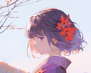 Preview wallpaper girl, kimono, lake, anime