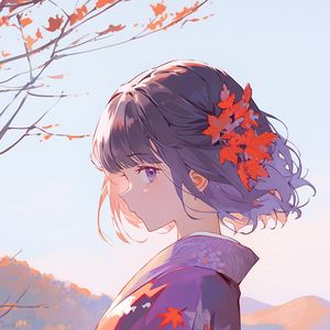 Preview wallpaper girl, kimono, lake, anime