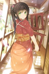 Preview wallpaper girl, kimono, maid, anime