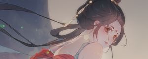 Preview wallpaper girl, kimono, moon, anime, art