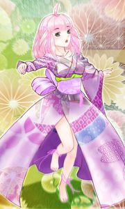 Preview wallpaper girl, kimono, movement, anime, purple