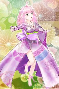 Preview wallpaper girl, kimono, movement, anime, purple