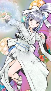 Preview wallpaper girl, kimono, movement, anime