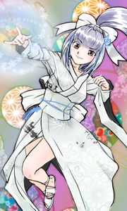 Preview wallpaper girl, kimono, movement, anime