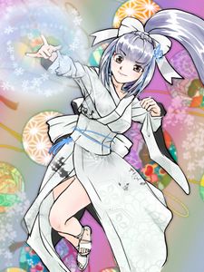 Preview wallpaper girl, kimono, movement, anime