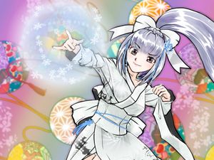 Preview wallpaper girl, kimono, movement, anime