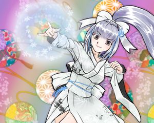 Preview wallpaper girl, kimono, movement, anime