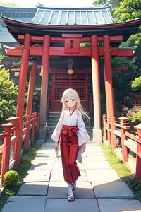 Preview wallpaper girl, kimono, pagoda, anime