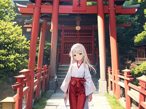 Preview wallpaper girl, kimono, pagoda, anime