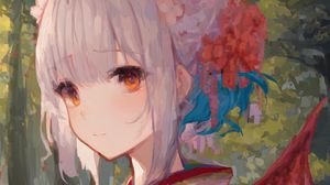 Preview wallpaper girl, kimono, paint, anime