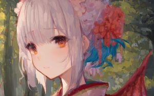 Preview wallpaper girl, kimono, paint, anime