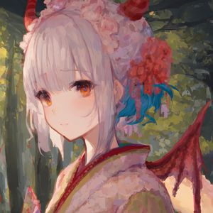 Preview wallpaper girl, kimono, paint, anime