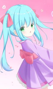 Preview wallpaper girl, kimono, ponytails, anime, art