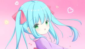 Preview wallpaper girl, kimono, ponytails, anime, art