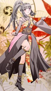 Preview wallpaper girl, kimono, pose, anime, art