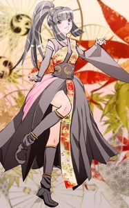 Preview wallpaper girl, kimono, pose, anime, art