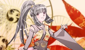 Preview wallpaper girl, kimono, pose, anime, art