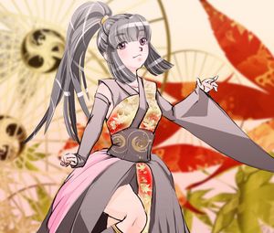 Preview wallpaper girl, kimono, pose, anime, art