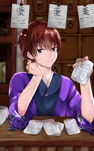 Preview wallpaper girl, kimono, recipes, anime