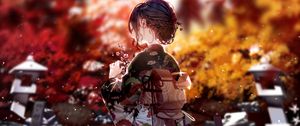 Preview wallpaper girl, kimono, sakura, flowers, anime