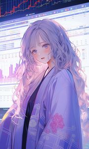 Preview wallpaper girl, kimono, screen, anime, art