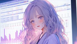 Preview wallpaper girl, kimono, screen, anime, art