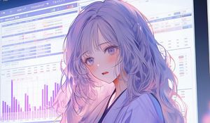 Preview wallpaper girl, kimono, screen, anime, art