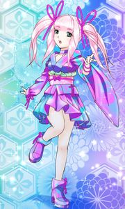 Preview wallpaper girl, kimono, skirt, anime