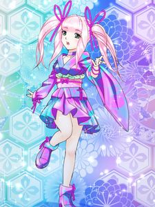 Preview wallpaper girl, kimono, skirt, anime