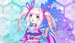 Preview wallpaper girl, kimono, skirt, anime