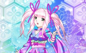 Preview wallpaper girl, kimono, skirt, anime
