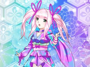 Preview wallpaper girl, kimono, skirt, anime