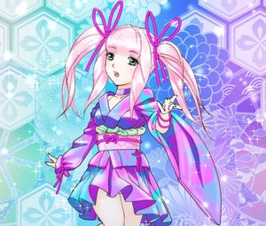 Preview wallpaper girl, kimono, skirt, anime