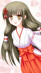 Preview wallpaper girl, kimono, smile, anime