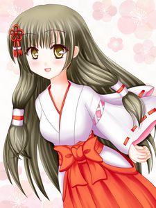 Preview wallpaper girl, kimono, smile, anime