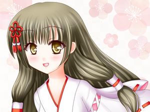 Preview wallpaper girl, kimono, smile, anime