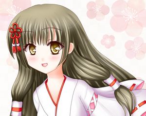 Preview wallpaper girl, kimono, smile, anime