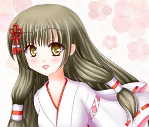 Preview wallpaper girl, kimono, smile, anime