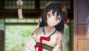 Preview wallpaper girl, kimono, smile, fan, anime