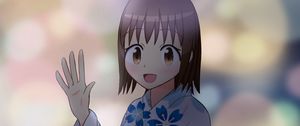 Preview wallpaper girl, kimono, smile, gesture, anime