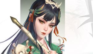 Preview wallpaper girl, kimono, staff, anime, art