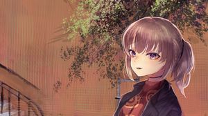 Preview wallpaper girl, kimono, stairs, anime, art