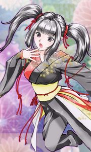 Preview wallpaper girl, kimono, surprise, anime