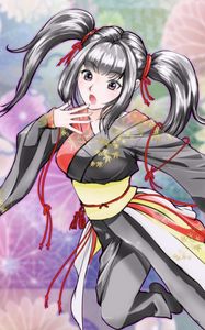 Preview wallpaper girl, kimono, surprise, anime