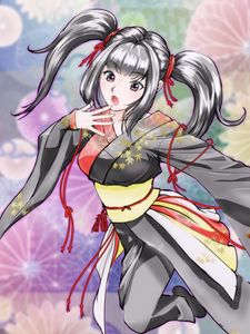 Preview wallpaper girl, kimono, surprise, anime